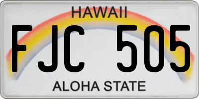 HI license plate FJC505