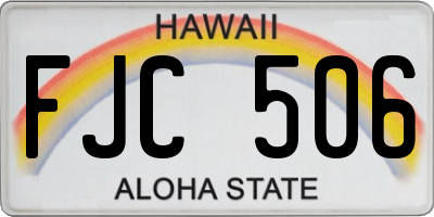 HI license plate FJC506