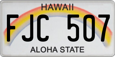 HI license plate FJC507