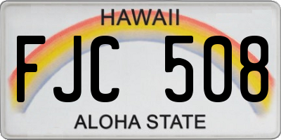 HI license plate FJC508