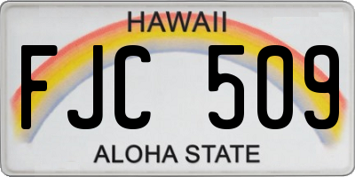 HI license plate FJC509