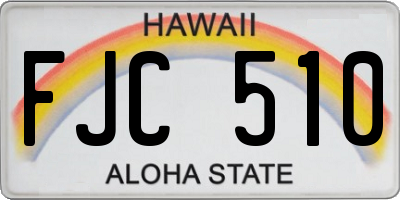 HI license plate FJC510
