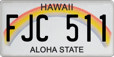 HI license plate FJC511