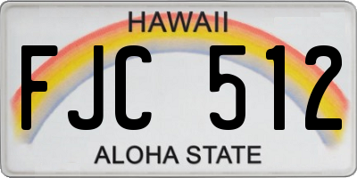HI license plate FJC512