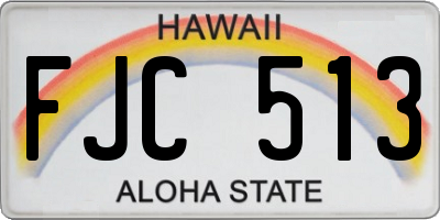 HI license plate FJC513