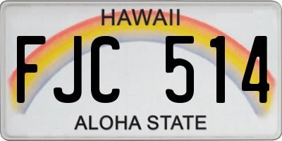 HI license plate FJC514