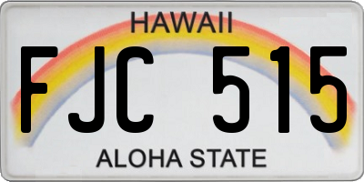 HI license plate FJC515