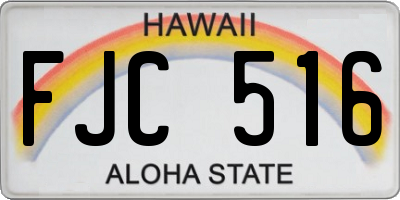 HI license plate FJC516
