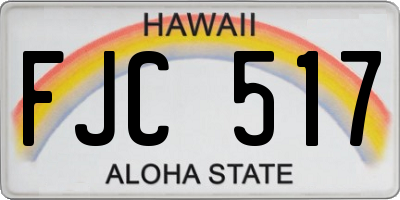 HI license plate FJC517