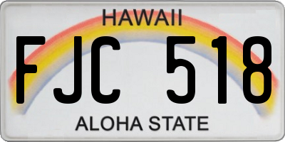 HI license plate FJC518