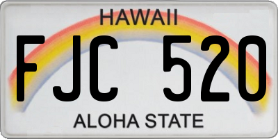 HI license plate FJC520