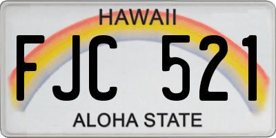 HI license plate FJC521