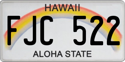 HI license plate FJC522