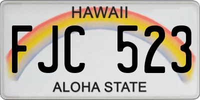 HI license plate FJC523
