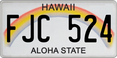 HI license plate FJC524