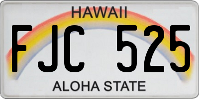 HI license plate FJC525