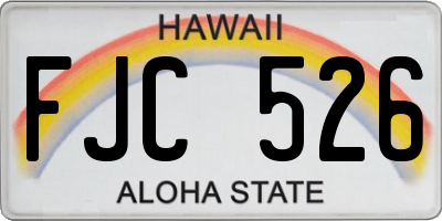 HI license plate FJC526
