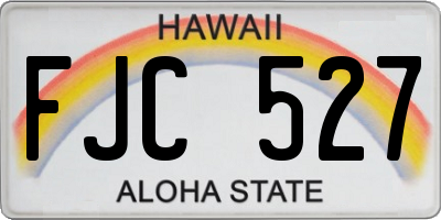 HI license plate FJC527