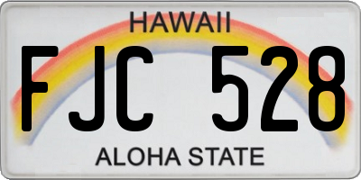 HI license plate FJC528