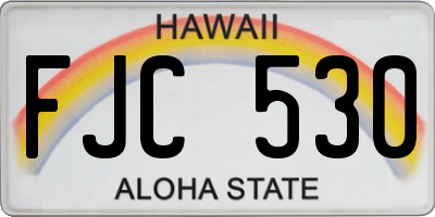 HI license plate FJC530