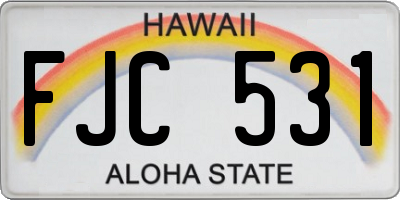 HI license plate FJC531