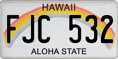 HI license plate FJC532