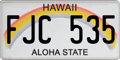 HI license plate FJC535