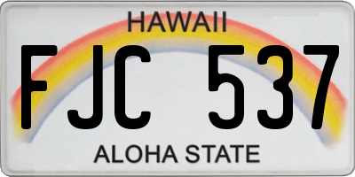 HI license plate FJC537