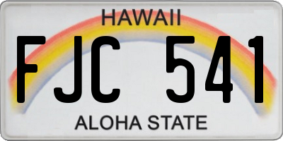 HI license plate FJC541