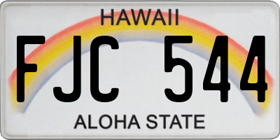 HI license plate FJC544