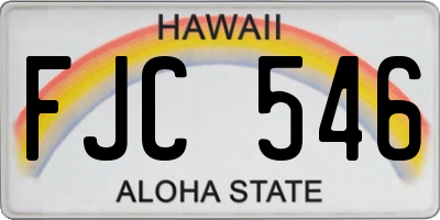 HI license plate FJC546