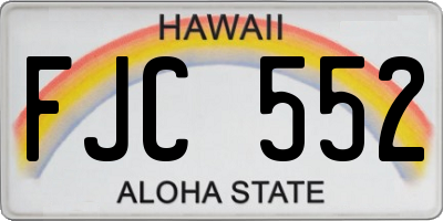HI license plate FJC552