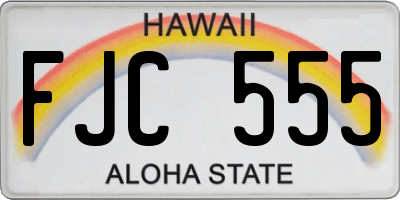 HI license plate FJC555