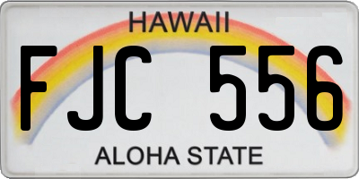 HI license plate FJC556