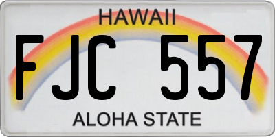 HI license plate FJC557