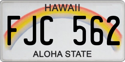 HI license plate FJC562