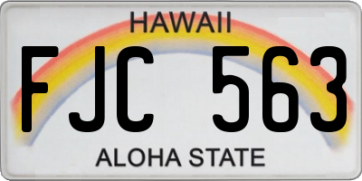 HI license plate FJC563