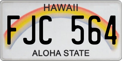 HI license plate FJC564