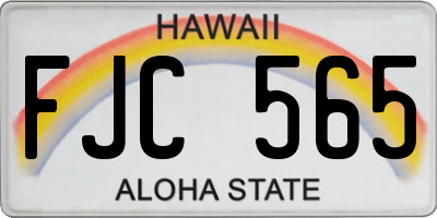 HI license plate FJC565