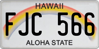 HI license plate FJC566