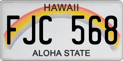 HI license plate FJC568