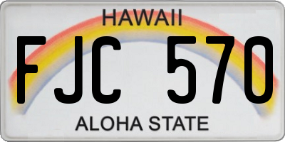 HI license plate FJC570