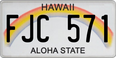 HI license plate FJC571