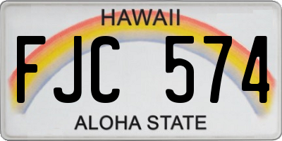 HI license plate FJC574