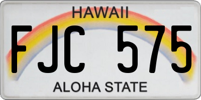 HI license plate FJC575