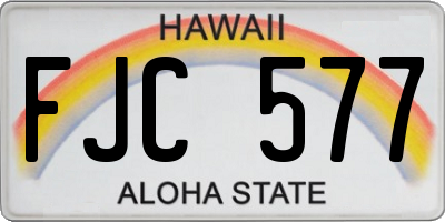 HI license plate FJC577
