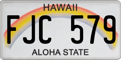 HI license plate FJC579