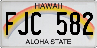 HI license plate FJC582