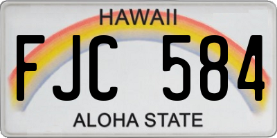 HI license plate FJC584