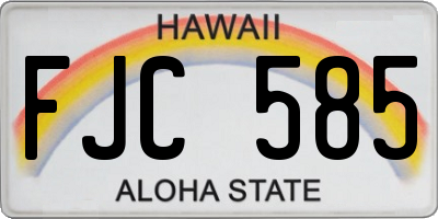 HI license plate FJC585